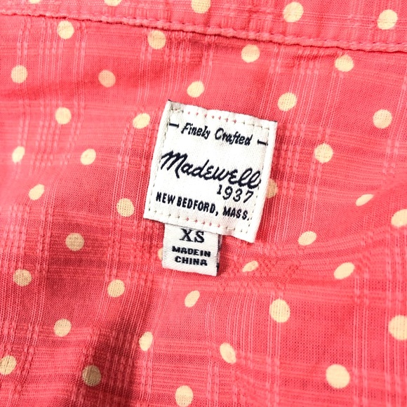 MADEWELL CORAL SLEEVELESS BUTTON DOWN W POLKA DOTS - Picture 8 of 8